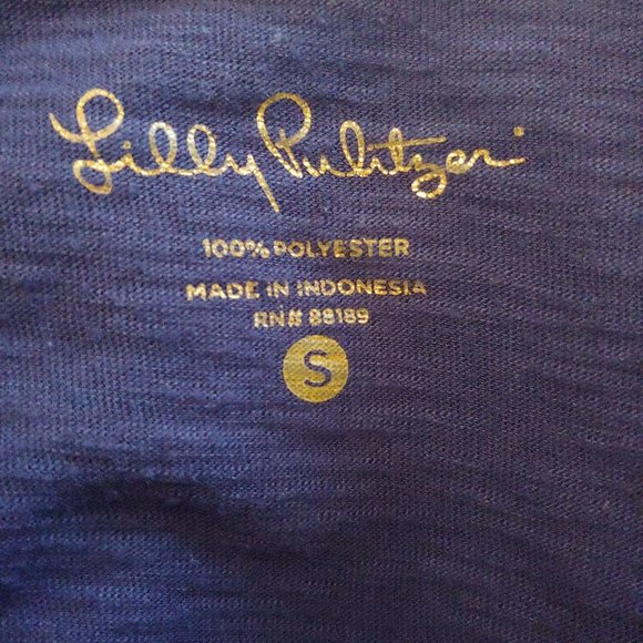 Lilly Pulizer Navy with white yoke stitching pattern short sleeve dress Small - Picture 11 of 12